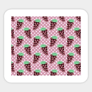 Red Grapes Polk-a-dot Pattern Sticker